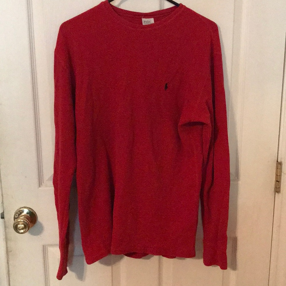 Red thermal long sleeve shirt